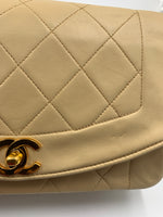 Sold-CHANEL Lambskin Small Diana Single Chain Single Flap Bag Beige/gold