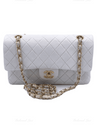 Sold-CHANEL Classic Medium Lambskin Double Chain Double Flap Bag white/gold hardware Vintage