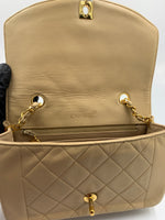 Sold-CHANEL Lambskin Small Diana Single Chain Single Flap Bag Beige/gold