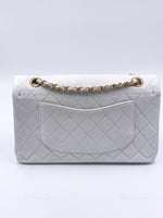 Sold-CHANEL Classic Medium Lambskin Double Chain Double Flap Bag white/gold hardware Vintage