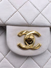 Sold-CHANEL Classic Medium Lambskin Double Chain Double Flap Bag white/gold hardware Vintage