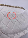 Sold-CHANEL Classic Medium Lambskin Double Chain Double Flap Bag white/gold hardware Vintage