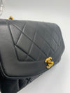 Sold-CHANEL Lambskin Small Diana Single Chain Single Flap Bag Black/gold K330