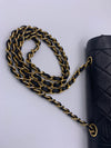 Sold-CHANEL Lambskin Small Diana Single Chain Single Flap Bag Black/gold K330