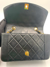 Sold-CHANEL Lambskin Small Diana Single Chain Single Flap Bag Black/gold K330