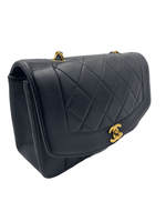 Sold-CHANEL Lambskin Small Diana Single Chain Single Flap Bag Black/gold K330