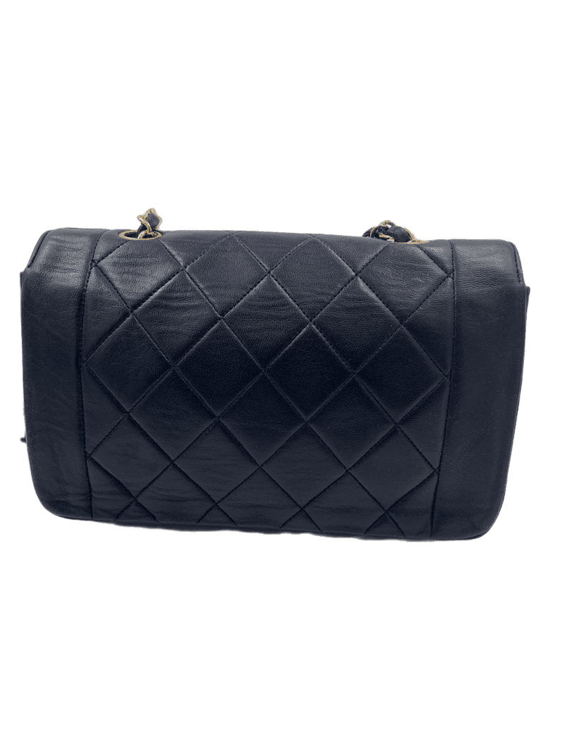 Sold-CHANEL Lambskin Small Diana Single Chain Single Flap Bag Black/gold K330