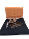 CHANEL Patent Leather Wallet-on-the-chain WOC Crossbody Flap Bag - Peach / pink