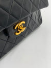 Sold-CHANEL Lambskin Small Classic Double Flap Bag Black/gold