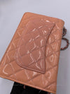 CHANEL Patent Leather Wallet-on-the-chain WOC Crossbody Flap Bag - Peach / pink