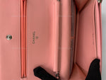 CHANEL Patent Leather Wallet-on-the-chain WOC Crossbody Flap Bag - Peach / pink