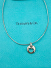 Sold-Tiffany 
Co 925 Silver Open Heart Pendant Wire Necklace