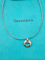 Sold-Tiffany 
Co 925 Silver Open Heart Pendant Wire Necklace