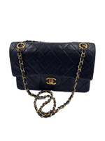 Sold-CHANEL Lambskin Small Classic Double Flap Bag Black/gold