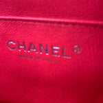 Sold-CHANEL Classic Mini Rectangular Red Shoulder Bag- Silver Hardware Patent Leather