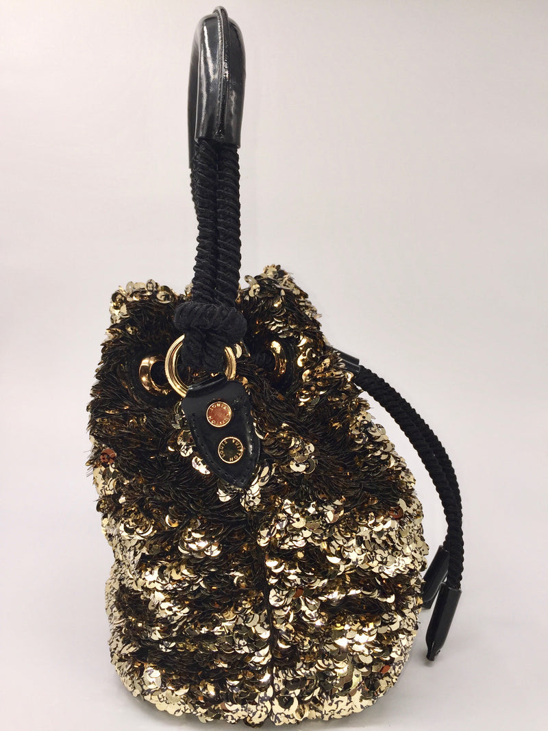 Sold-LOUIS VUITTON Mini Noe Rococo Gold Sequins/black M40322 – ltd ed.