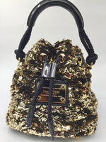 Sold-LOUIS VUITTON Mini Noe Rococo Gold Sequins/black M40322 – ltd ed.