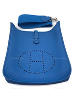 HERMES Blue Clemence Evelyne I PM Crossbody Bag