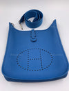 HERMES Blue Clemence Evelyne I PM Crossbody Bag