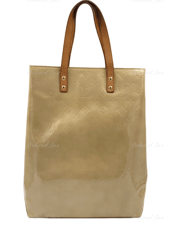 Sold-LOUIS VUITTON Monogram Vernis Reade MM Beige/Yellow Bag