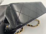 Sold-CHANEL Vintage Lambskin Small Full Flap Bag black/gold hardware