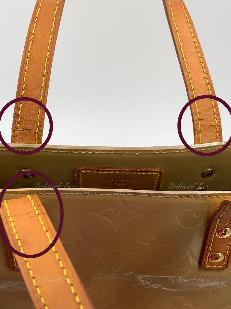 Sold-LOUIS VUITTON Monogram Vernis Reade MM Beige/Yellow Bag