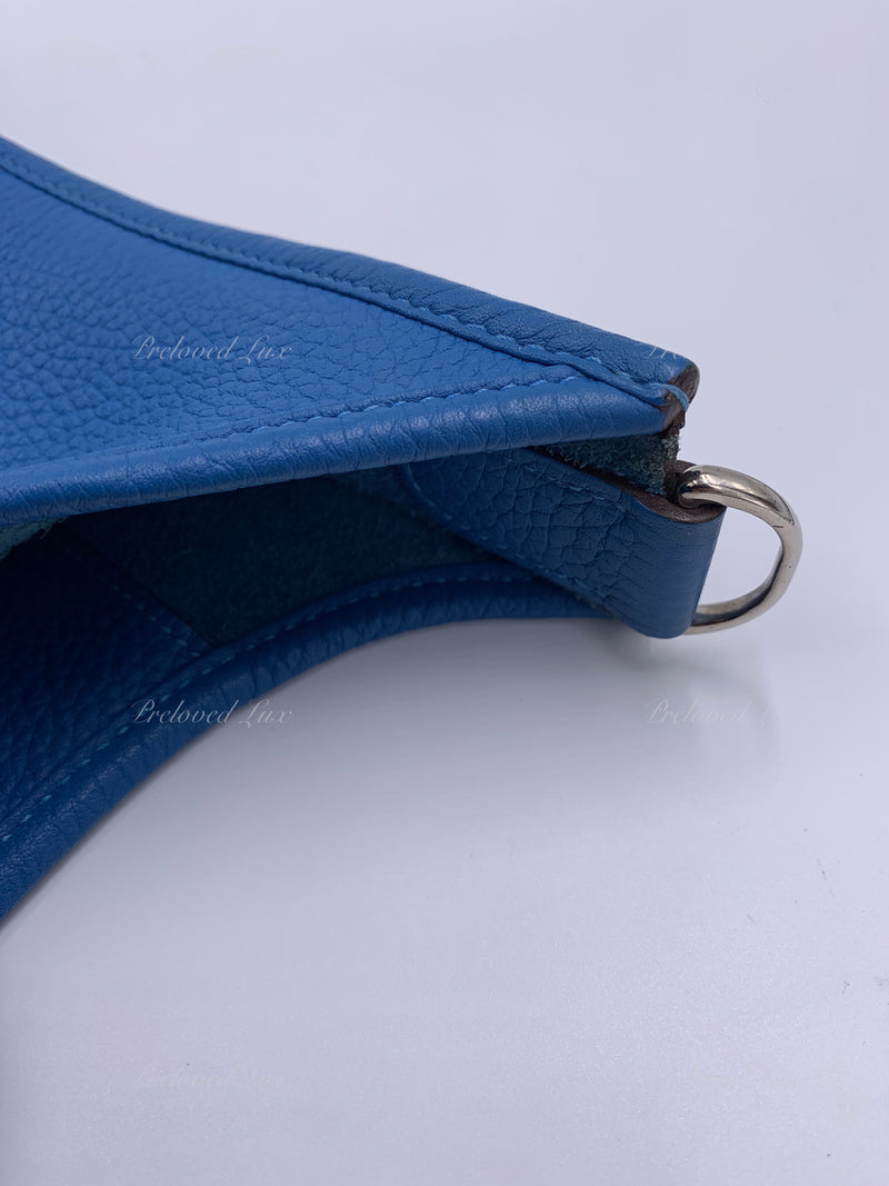 HERMES Blue Clemence Evelyne I PM Crossbody Bag