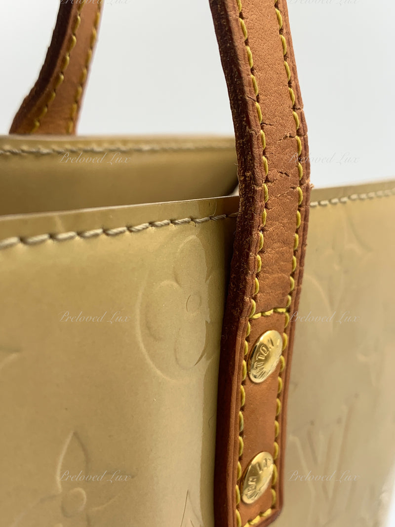 Sold-LOUIS VUITTON Monogram Vernis Reade MM Beige/Yellow Bag