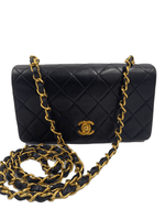 CHANEL Vintage Lambskin Small Full Flap Bag black gold hardware