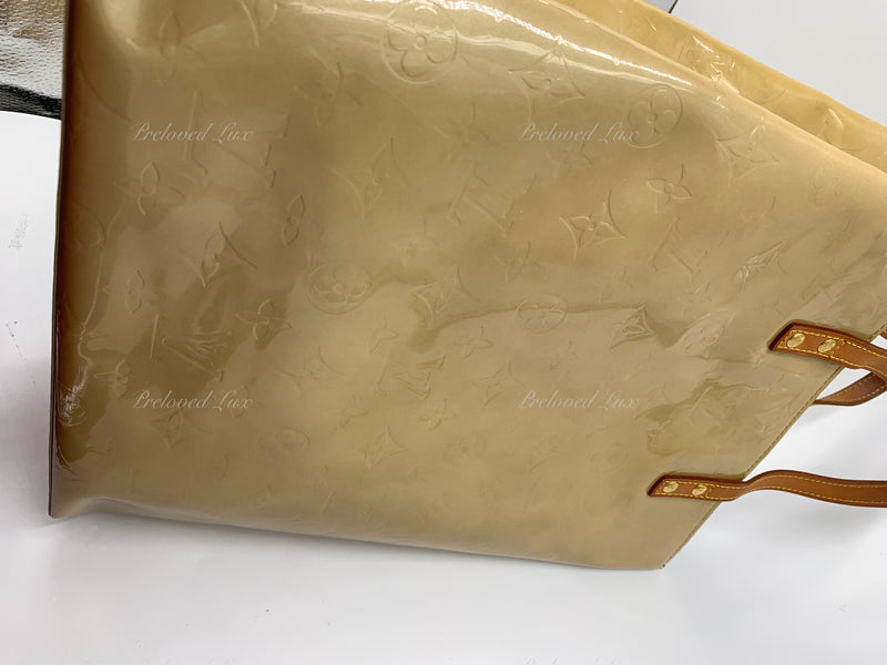 Sold-LOUIS VUITTON Monogram Vernis Reade MM Beige/Yellow Bag