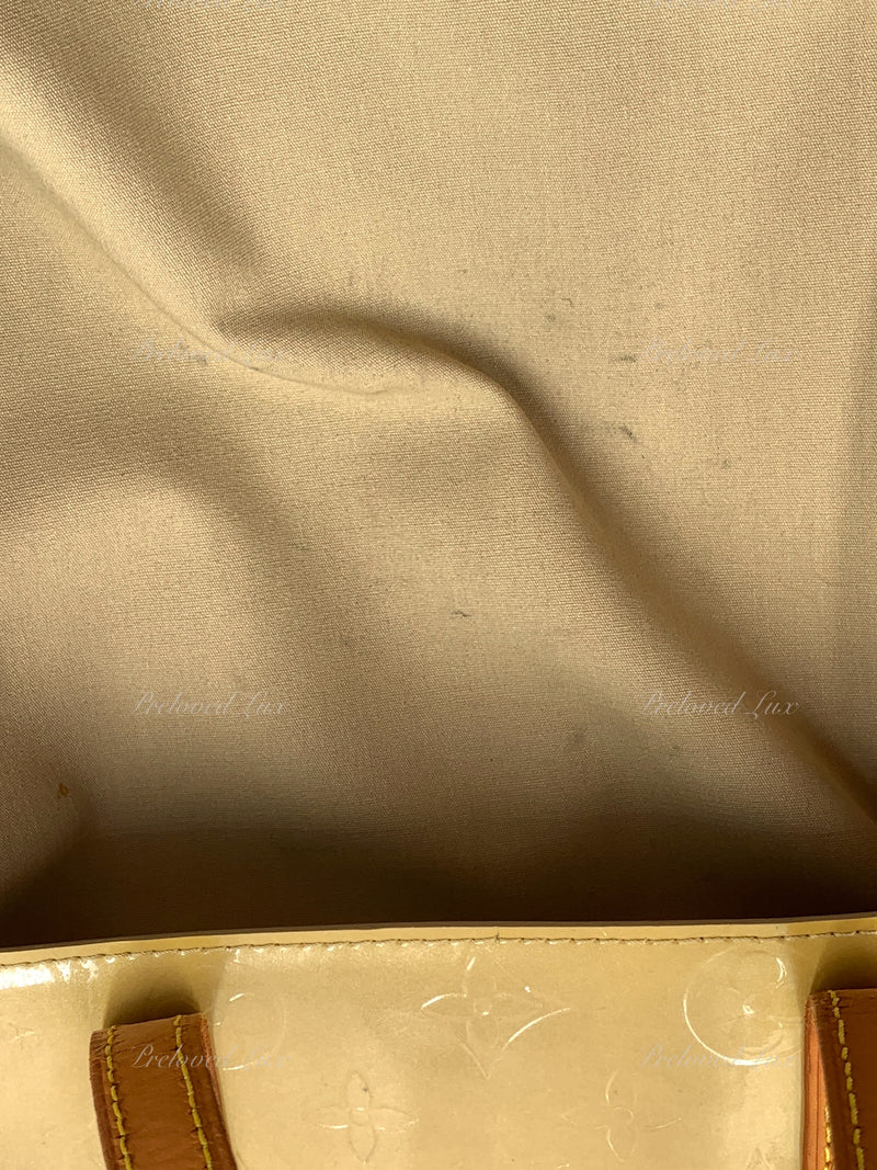 Sold-LOUIS VUITTON Monogram Vernis Reade MM Beige/Yellow Bag