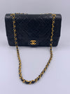 Sold-CHANEL Vintage Lambskin Medium/Large Single Flap Bag black/gold hardware