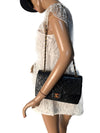 Sold-CHANEL Vintage Lambskin Medium/Large Single Flap Bag black/gold hardware