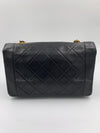 CHANEL Lambskin Medium Diana Single Chain Single Flap Bag Black gold hardware