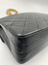 Sold-CHANEL Lambskin Vintage Flap Bag Black with Gold Hardware