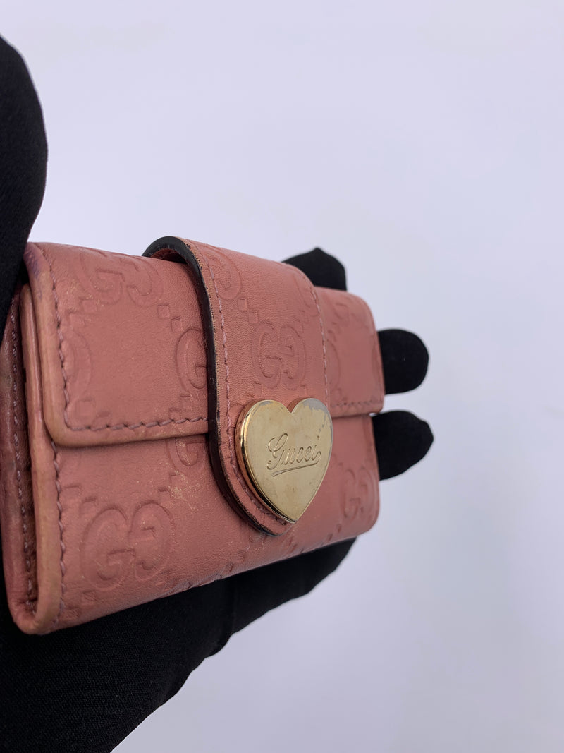 GUCCI GG Pink 6-ring Key Holder