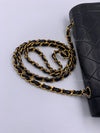 CHANEL Lambskin Medium Diana Single Chain Single Flap Bag Black gold hardware