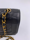 CHANEL Lambskin Medium Diana Single Chain Single Flap Bag Black gold hardware