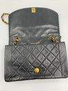 CHANEL Lambskin Medium Diana Single Chain Single Flap Bag Black gold hardware