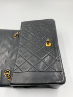 CHANEL Lambskin Medium Diana Single Chain Single Flap Bag Black gold hardware