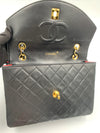 Sold-CHANEL Lambskin Vintage Flap Bag Black with Gold Hardware