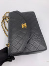 Sold-CHANEL Lambskin Vintage Flap Bag Black with Gold Hardware