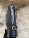 CHANEL Lambskin Medium Diana Single Chain Single Flap Bag Black gold hardware