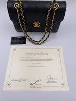 Sold-CHANEL Lambskin Vintage Flap Bag Black with Gold Hardware