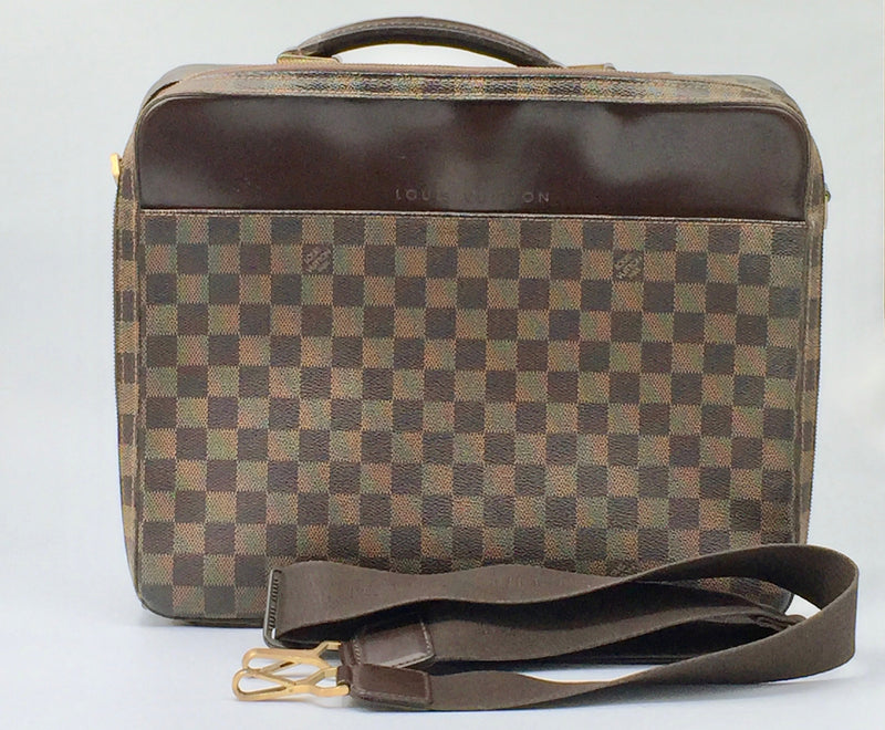 Sold-LOUIS VUITTON Damier Ebene Porte Ordinateur Sabana Laptop Bag with Strap N53355