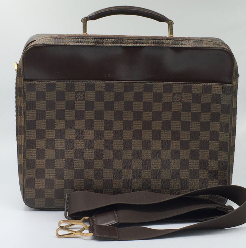 Sold-LOUIS VUITTON Damier Ebene Porte Ordinateur Sabana Laptop Bag with Strap N53355