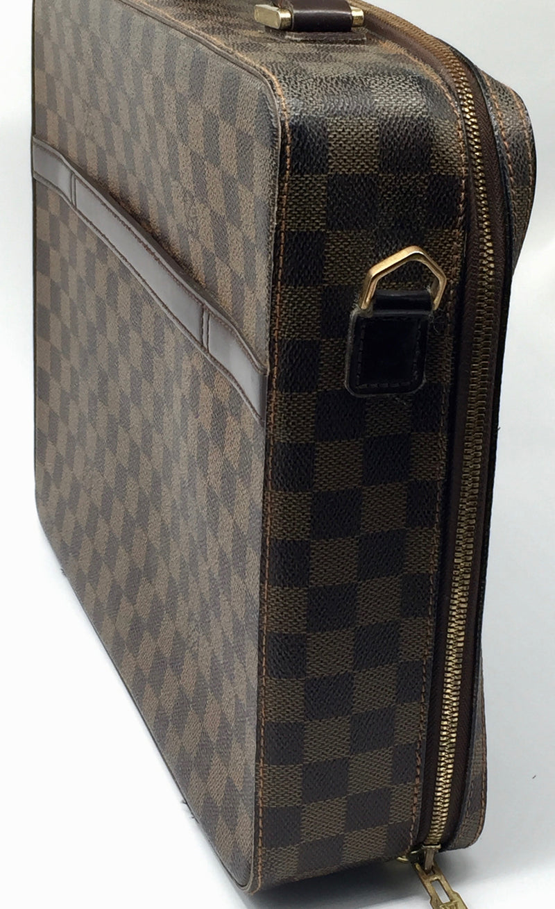 Sold-LOUIS VUITTON Damier Ebene Porte Ordinateur Sabana Laptop Bag with Strap N53355