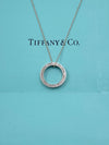 Sold-Tiffany 
Co 925 Silver Circle Pendant with Necklace