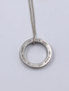 Sold-Tiffany 
Co 925 Silver Circle Pendant with Necklace