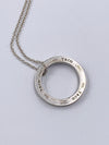 Sold-Tiffany 
Co 925 Silver Circle Pendant with Necklace